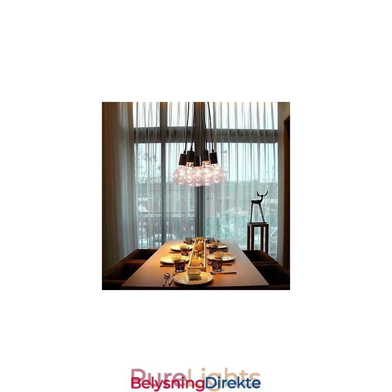 Modern Home 7 Head Edison-Pærelampe Loft Glass Ball Pendellampe