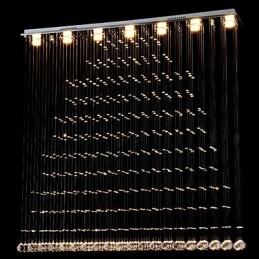 K9 Krystall Pendellampe Hengende Wire Lysekrone Belysning Taklampe Innendørs Kafé