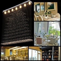 K9 Krystall Pendellampe Hengende Wire Lysekrone Belysning Taklampe Innendørs Kafé