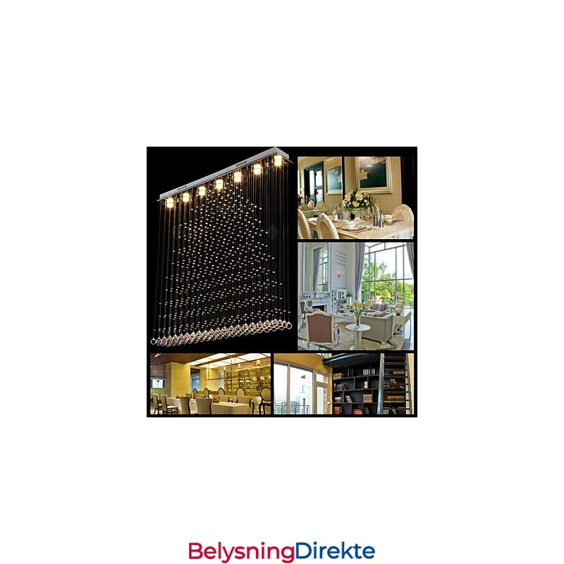 K9 Krystall Pendellampe Hengende Wire Lysekrone Belysning Taklampe Innendørs Kafé