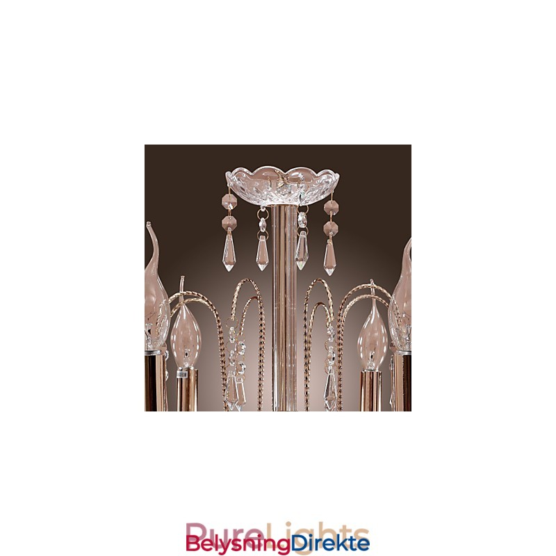 Elegant Krystalllysekrone Med 9 Lys