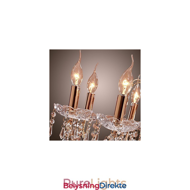 Elegant Krystalllysekrone Med 9 Lys