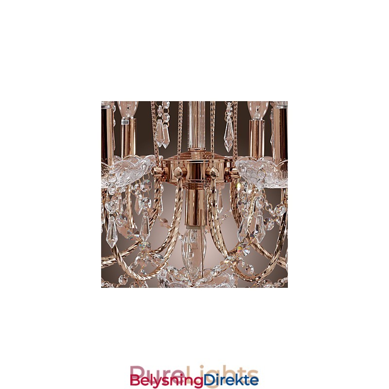 Elegant Krystalllysekrone Med 9 Lys