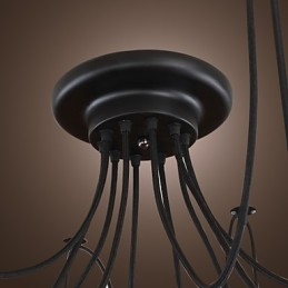 Lysekrone Vintage Design Pærer Inkludert Stue 10 Lys Pendellampe