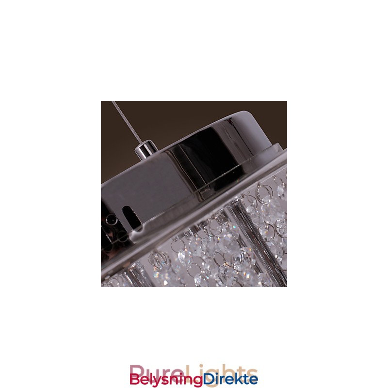 Kunstnerisk Krystallanhengslampe Med 6 Lys Og Glassskjerm