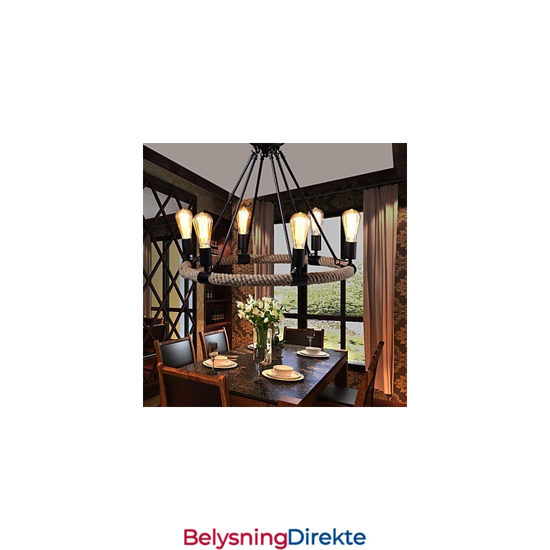Lysekrone Anhengslampe I Ministil I Rustikk Hyttestil I Metall