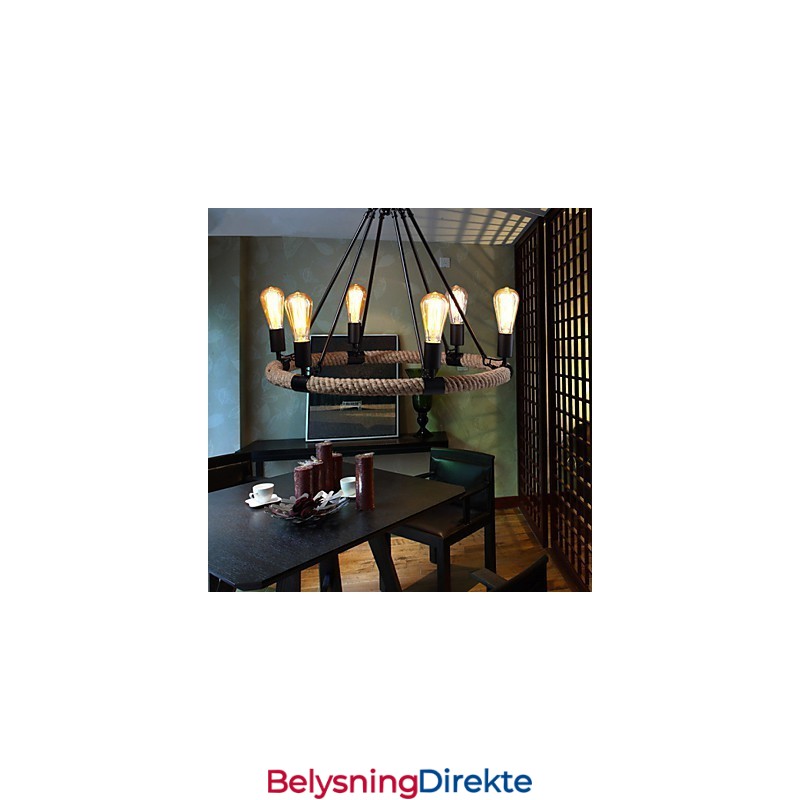 Lysekrone Anhengslampe I Ministil I Rustikk Hyttestil I Metall
