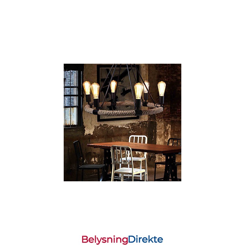 Lysekrone Anhengslampe I Ministil I Rustikk Hyttestil I Metall