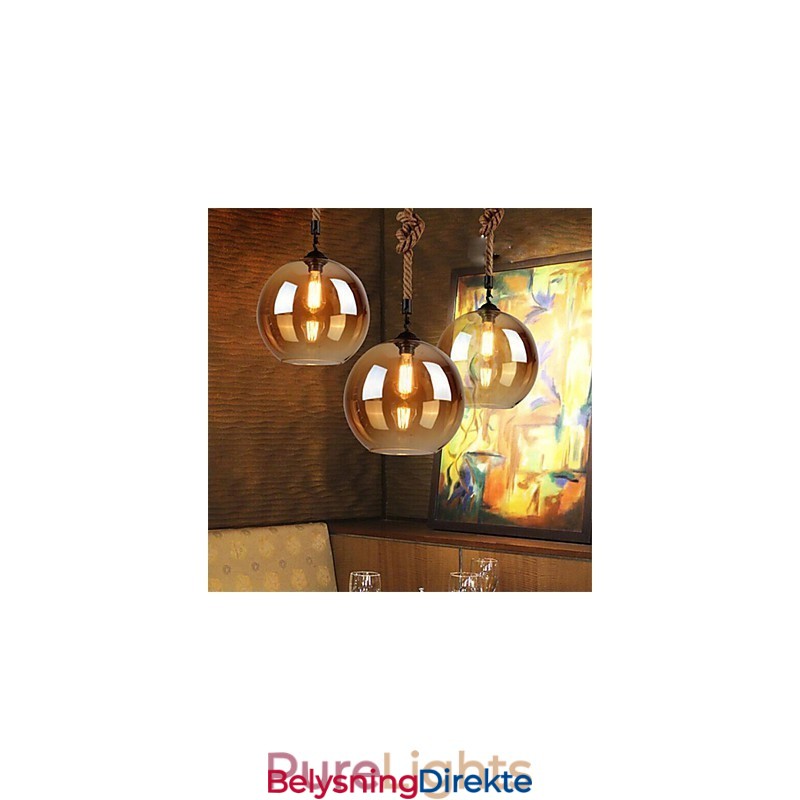 Loft American Rope Retro Lighting Lights Glass Pendellampe