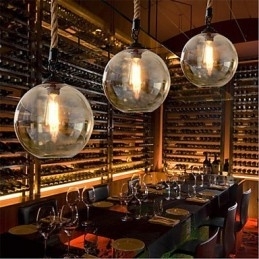Loft American Rope Retro Lighting Lights Glass Pendellampe