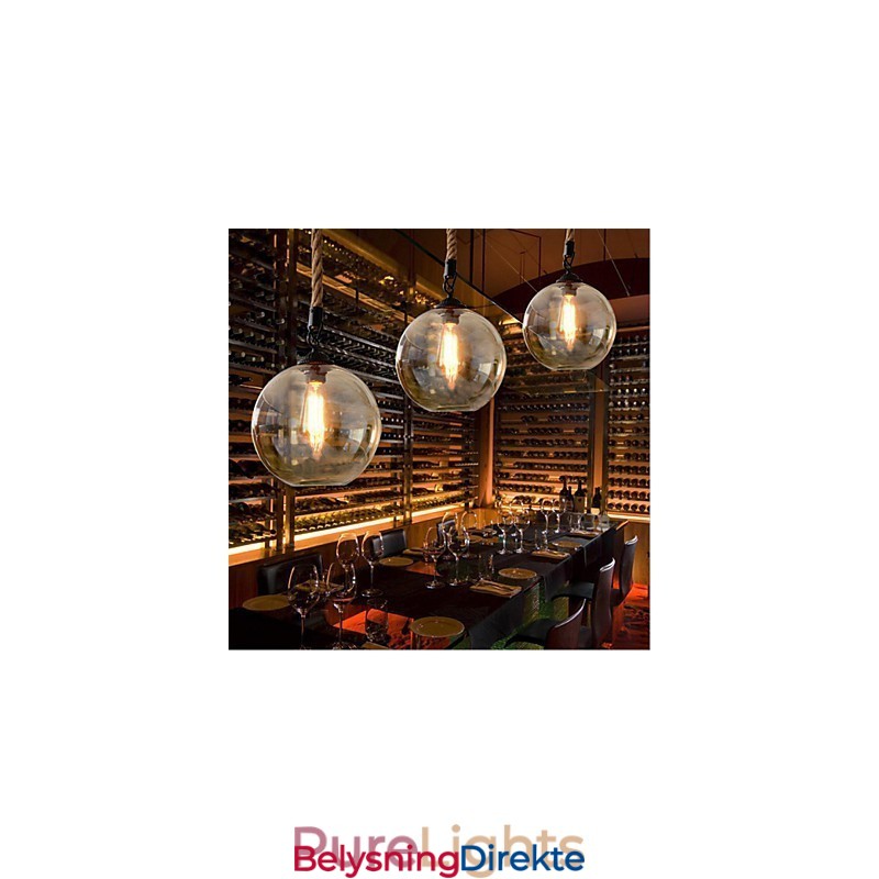 Loft American Rope Retro Lighting Lights Glass Pendellampe