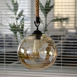 Loft American Rope Retro Lighting Lights Glass Pendellampe