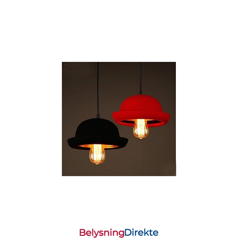 Hat Pendel Kafédesign Svart Lysekrone