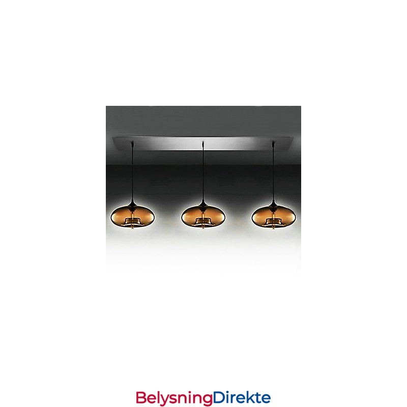 Moderne Glassanhengslampe Med 3 Lys I Brunt Bobledesign