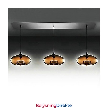 Moderne Glassanhengslampe Med 3 Lys I Brunt Bobledesign