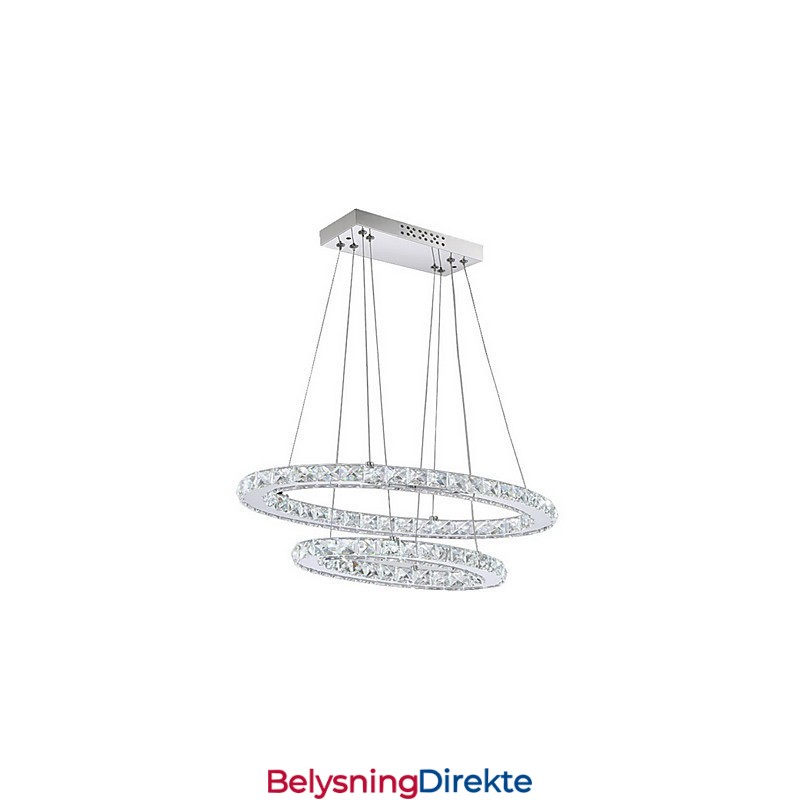 Moderne Krystallanhengslampe Med Oval Dobbel Ring For