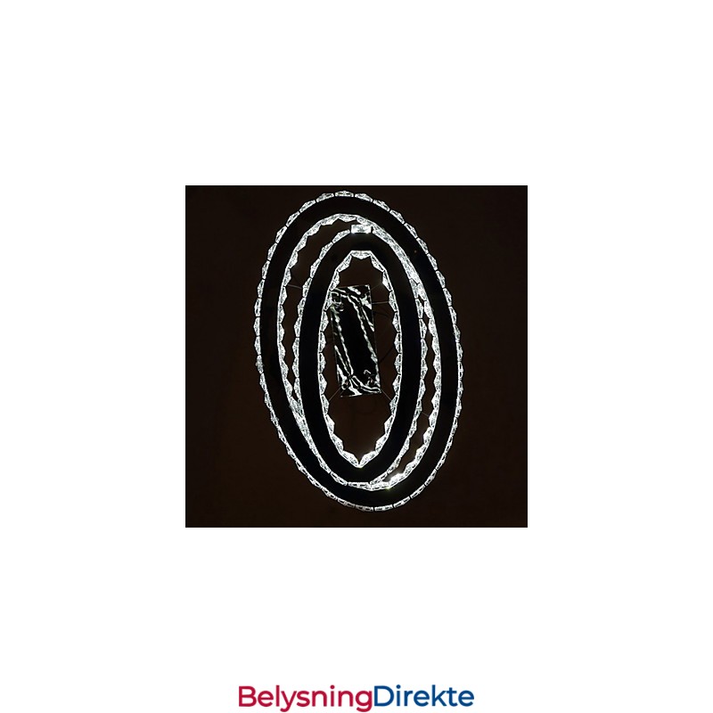 Moderne Krystallanhengslampe Med Oval Dobbel Ring For