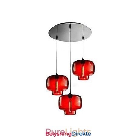 Moderne Glasspendellampe Med 3 Lys I Gjennomsiktig Flaskedesign