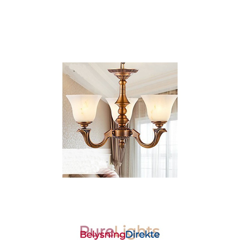 Europeisk Lysekrone I Hel Kobberlampe Marmorlamper