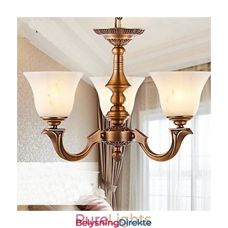 Europeisk Lysekrone I Hel Kobberlampe Marmorlamper