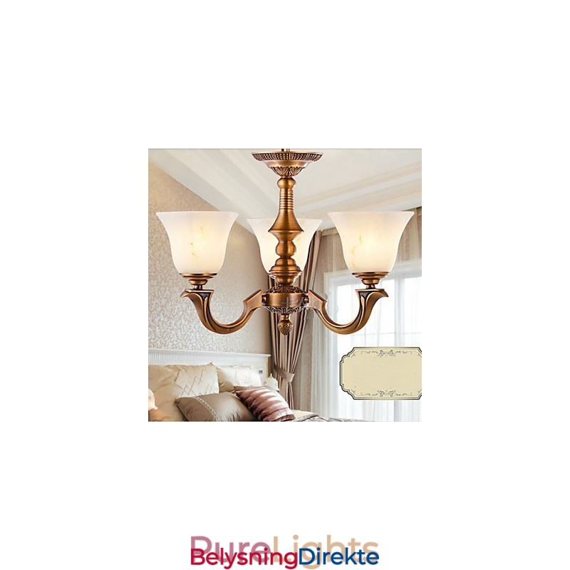 Europeisk Lysekrone I Hel Kobberlampe Marmorlamper