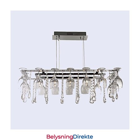 Moderne Samtids Tradisjonell Klassisk Krystall Krom Metall Pendellampe