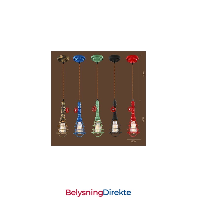 E26 Vintage Pendellampe Vannpipe Design Lamper