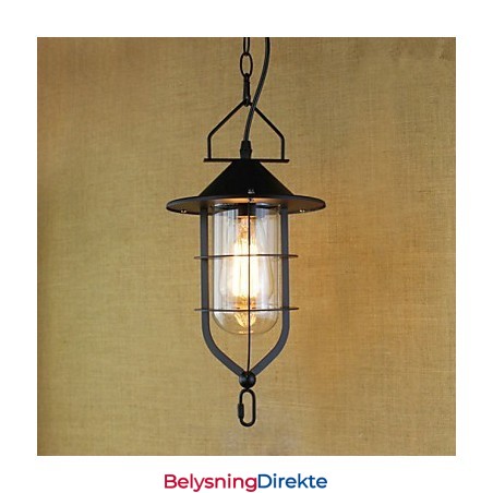 Amerikansk Retro Rustikk Pastoral Belysningslampe Industriell Pendellampe