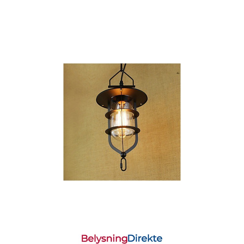 Amerikansk Retro Rustikk Pastoral Belysningslampe Industriell Pendellampe