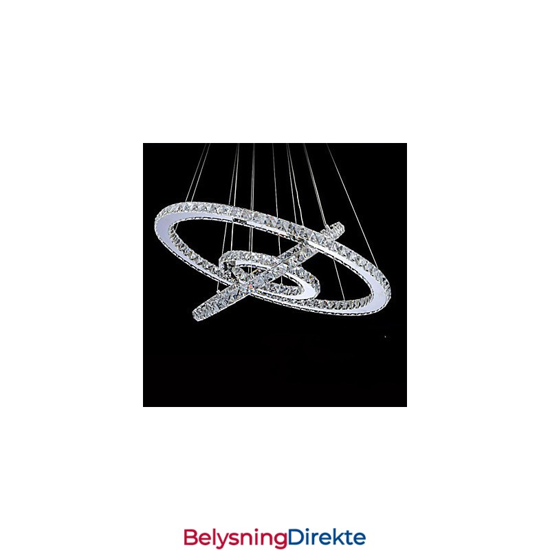 Dimmbare Sirkulære Pendellysekronebelysningsarmaturer Med K9-Krystall, Varm Og Kald Hvit Med Fjernkontroll