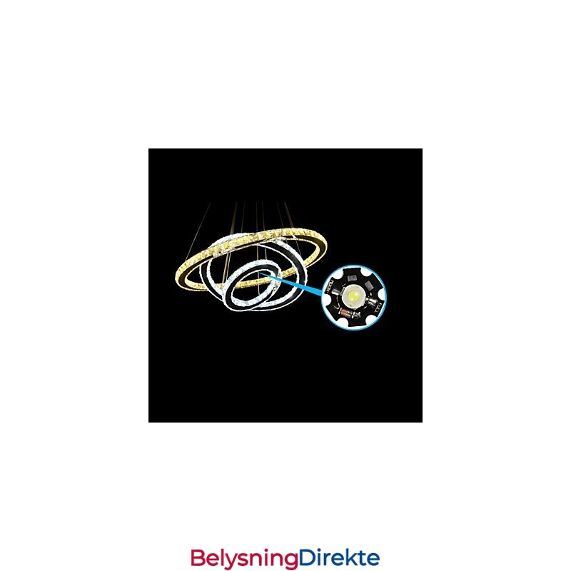 Dimmbare Sirkulære Pendellysekronebelysningsarmaturer Med K9-Krystall, Varm Og Kald Hvit Med Fjernkontroll