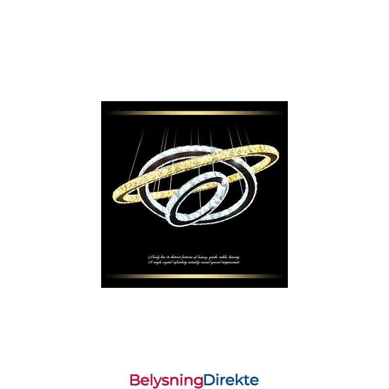 Dimmbare Sirkulære Pendellysekronebelysningsarmaturer Med K9-Krystall, Varm Og Kald Hvit Med Fjernkontroll