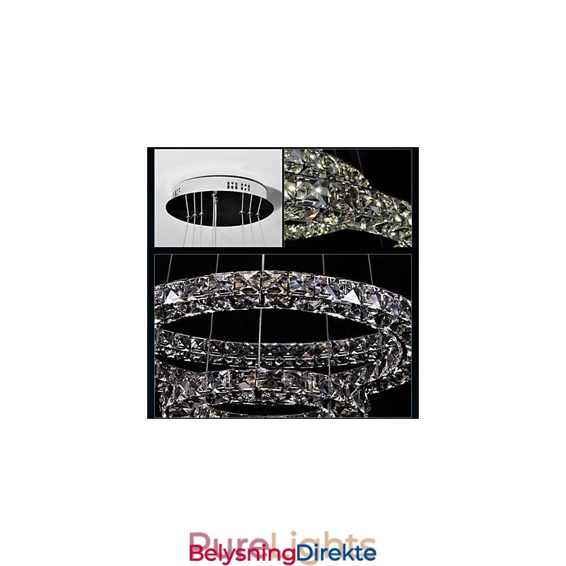 Krystall Pendellampe Moderne Enkel D40Cm Tre Sider K9 Krystall Innendørs Taklamper Lampearmaturer