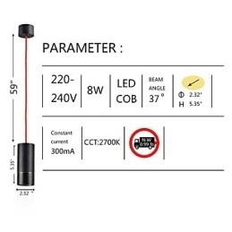 Lys Mini Pendellampe Svart Anodisert Med Aluminium