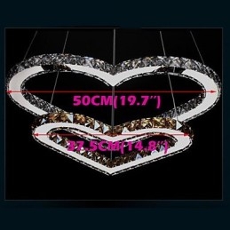 Pendelbelysning Lysekronelampe Gjennomsiktig Eller Gul K9 Krystall Dobbel Hjerteformet Taklampe Lys