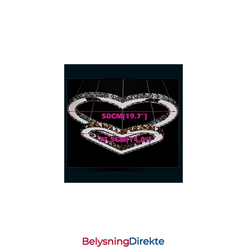 Pendelbelysning Lysekronelampe Gjennomsiktig Eller Gul K9 Krystall Dobbel Hjerteformet Taklampe Lys