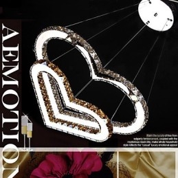 Pendelbelysning Lysekronelampe Gjennomsiktig Eller Gul K9 Krystall Dobbel Hjerteformet Taklampe Lys