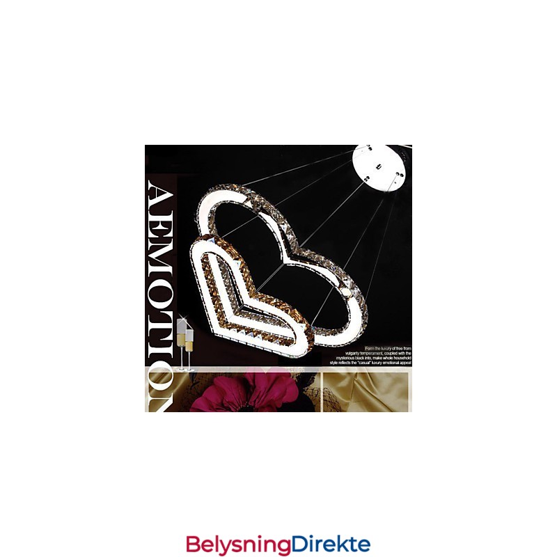 Pendelbelysning Lysekronelampe Gjennomsiktig Eller Gul K9 Krystall Dobbel Hjerteformet Taklampe Lys