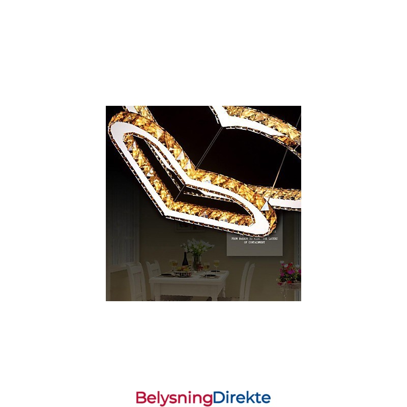 Pendelbelysning Lysekronelampe Gjennomsiktig Eller Gul K9 Krystall Dobbel Hjerteformet Taklampe Lys