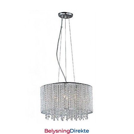 Krystall Pendellampe Med 7 Lys I Sylinderform