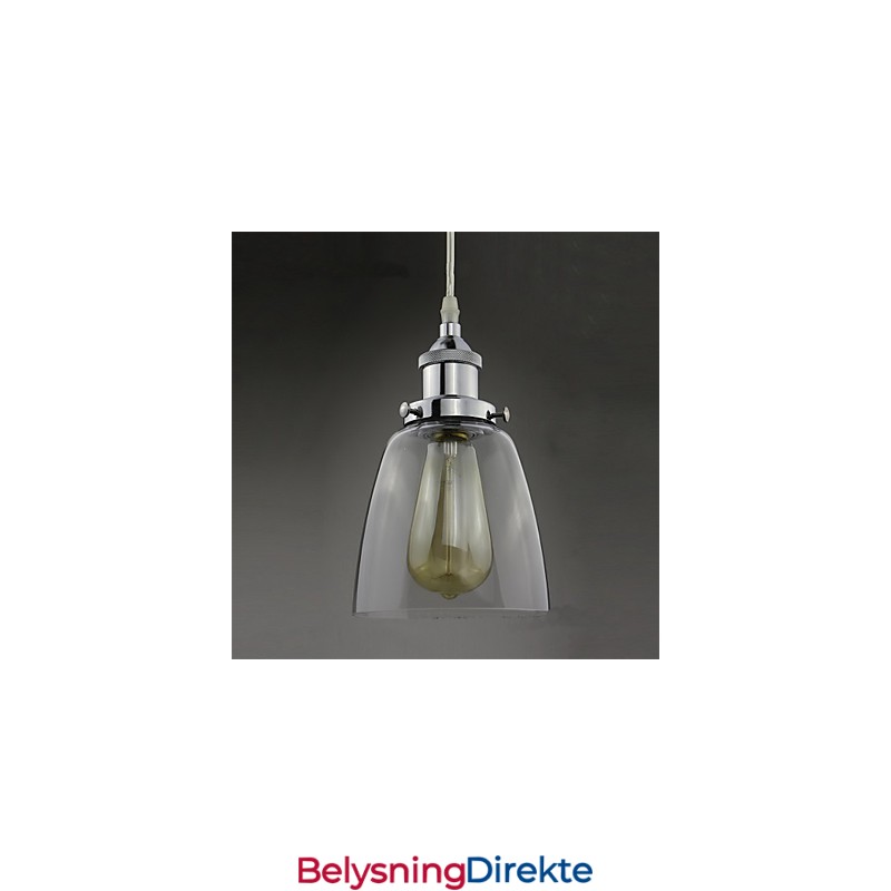 Moderne Krom Glass Vintage Industriell Retro Montering Edison Pendellampe Kafé Verandalampe