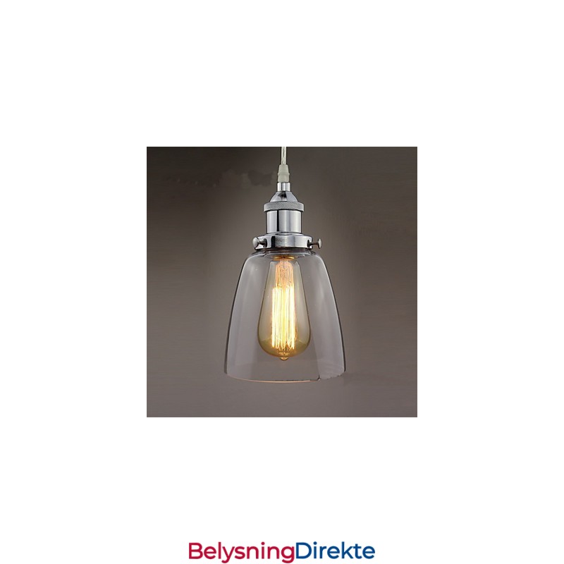 Moderne Krom Glass Vintage Industriell Retro Montering Edison Pendellampe Kafé Verandalampe