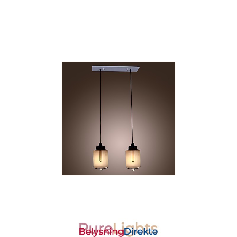 Moderne Glasspendellampe Med 2 Lys I Gjennomsiktig Flaskedesign