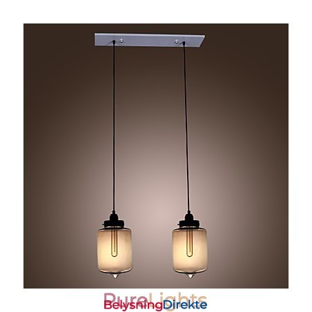 Moderne Glasspendellampe Med 2 Lys I Gjennomsiktig Flaskedesign