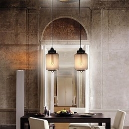 Moderne Glasspendellampe Med 2 Lys I Gjennomsiktig Flaskedesign