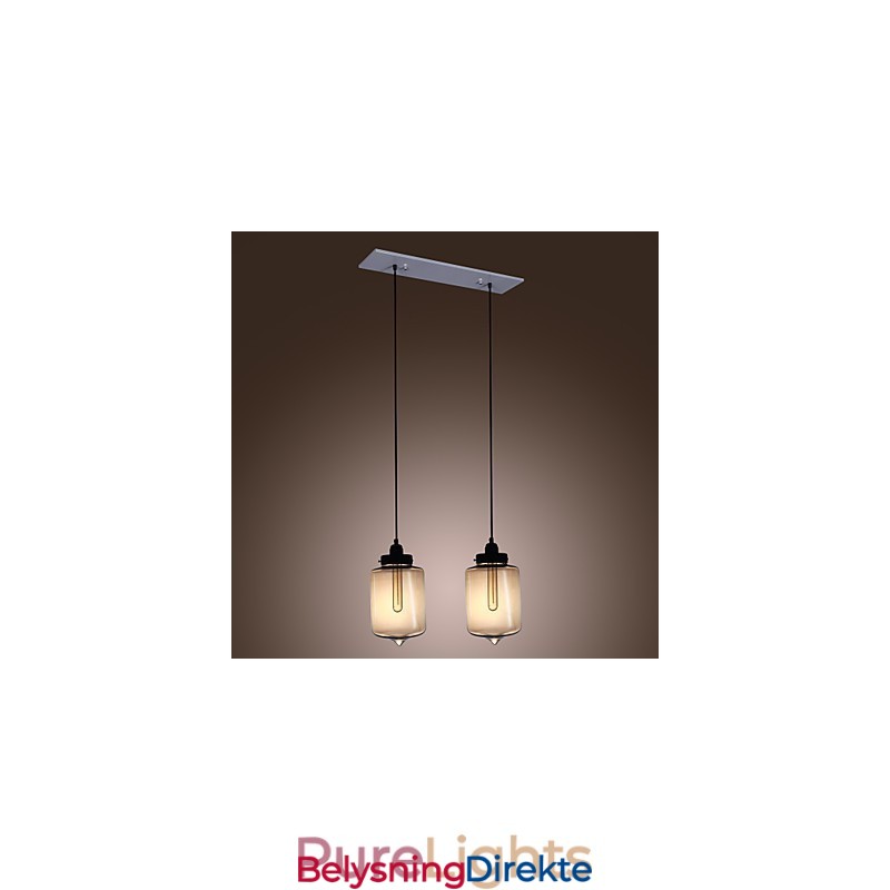 Moderne Glasspendellampe Med 2 Lys I Gjennomsiktig Flaskedesign