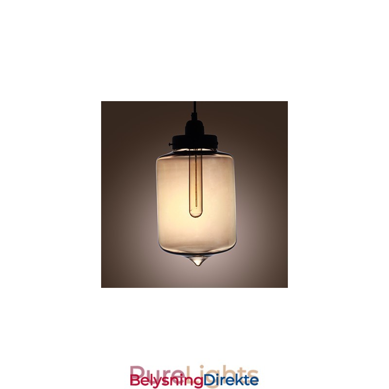 Moderne Glasspendellampe Med 2 Lys I Gjennomsiktig Flaskedesign