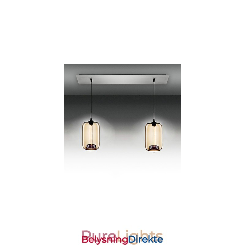 Moderne Gjennomsiktig Glasspendellampe Med 2 Lys I Bobledesign