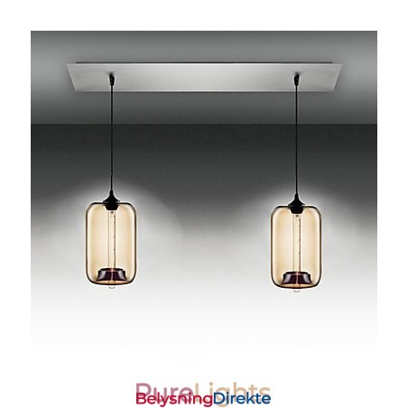 Moderne Gjennomsiktig Glasspendellampe Med 2 Lys I Bobledesign