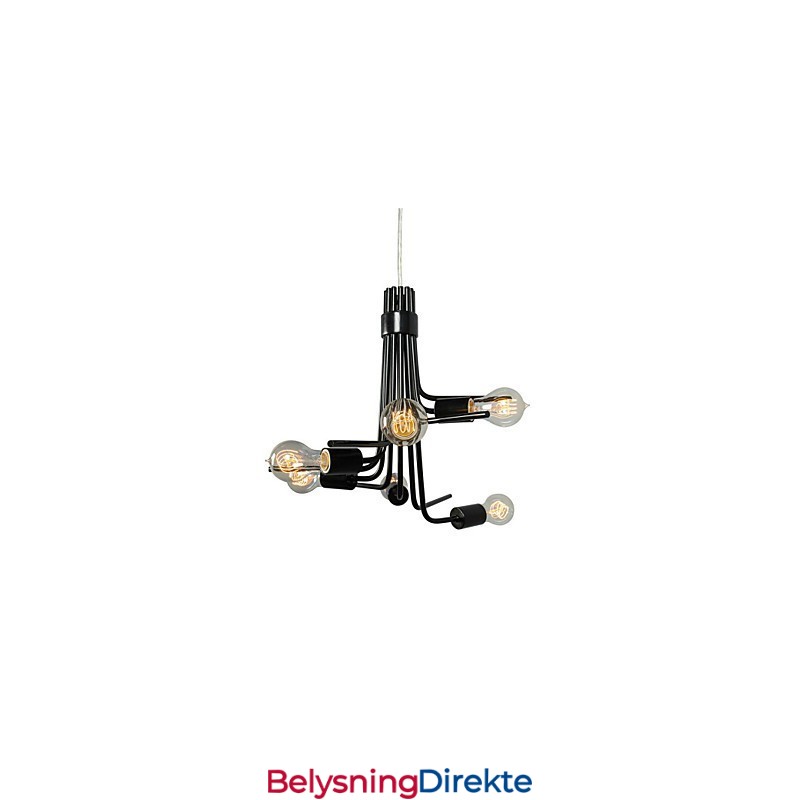 Nordamerikansk Stil, Moderne Karakteristisk, 6-Lyss Pendellampe I Svart